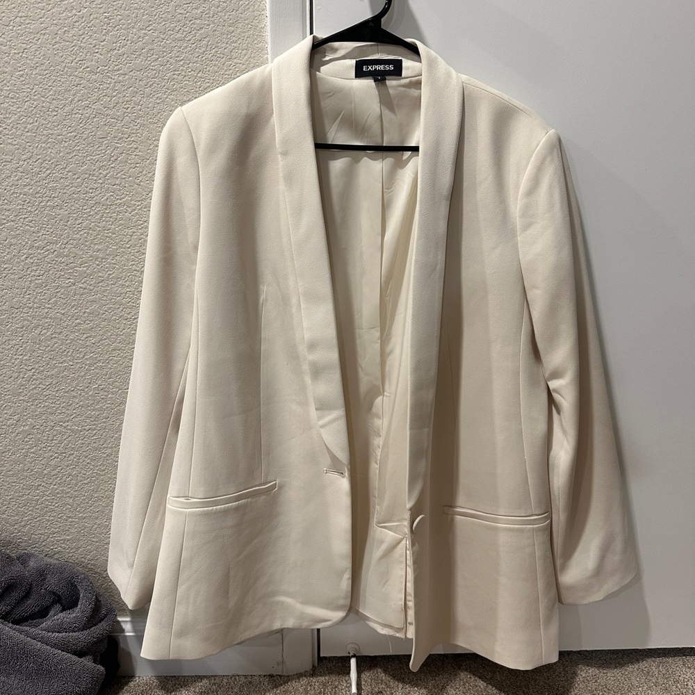 EXPRESS Cream White Womens Blazer Suit Jacket